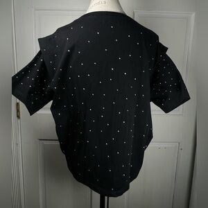 Tenis Brand Black Rhinestone Embellished Cap Sleeve Excellent condition Size L